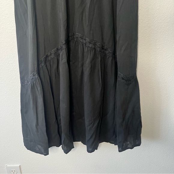 Reformation Black Organic Cotton Button Down Midi Dress Size 8 Whimsigoth Chic - Picture 10 of 10